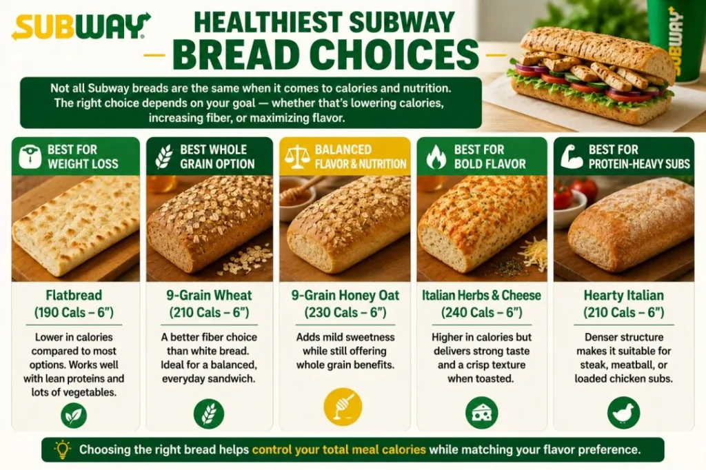 Healthiest Subway Bread Choices