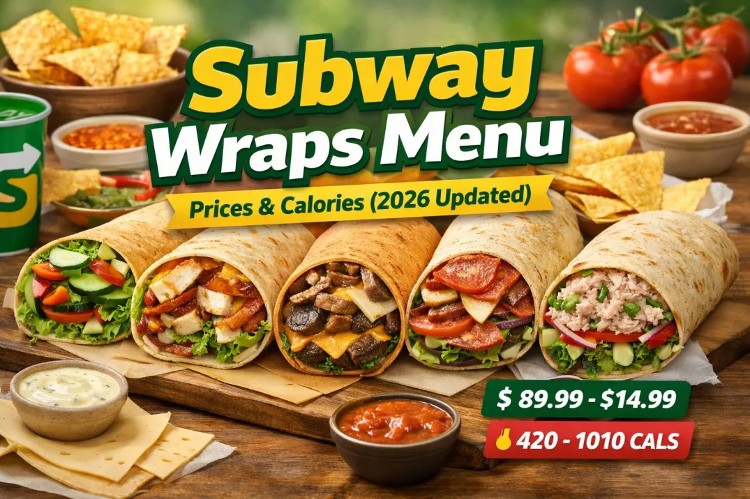 Subway Wraps Menu
