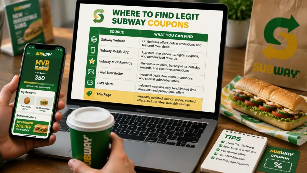 Subway rewards and savings at hand