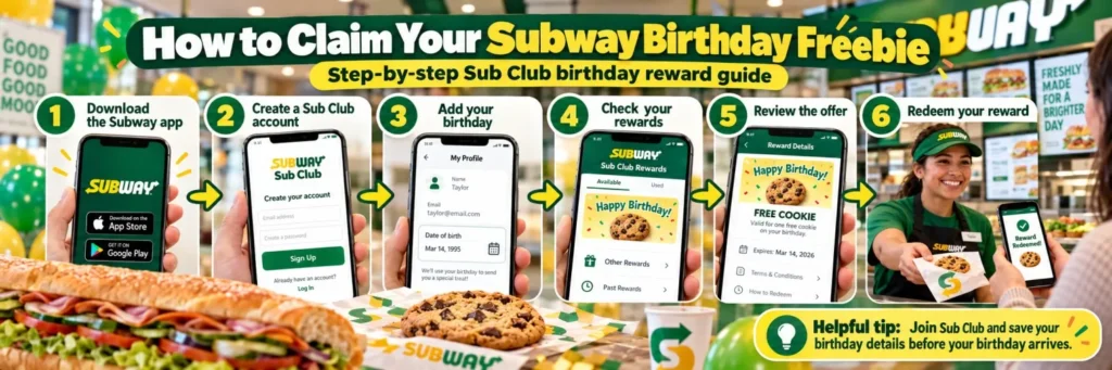 Steps to Claim Your Subway Birthday Freebie