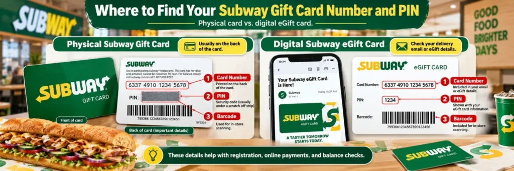 Subway Gift Card Number Guide