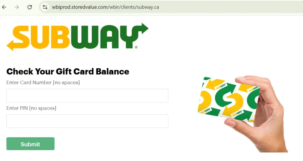 Check Your Subway Card Balance Online